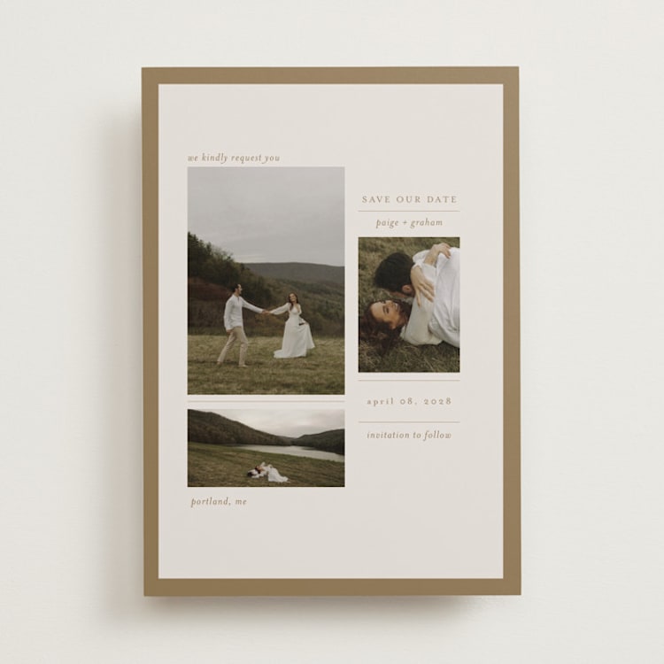 "savour" - Save the Dates in Linen by Bramble Studio - Front