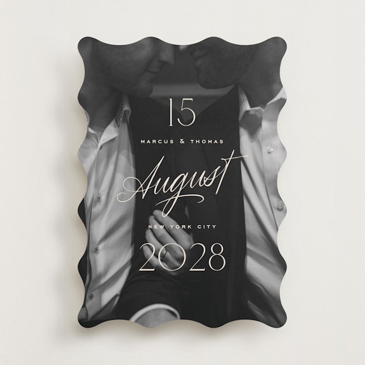 "The Date is Set" - Save the Dates in Ivory by Oscar and Emma - Karly Depew - Front