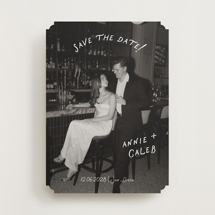 "Lovers" - Save the Dates in Ivory by Stephanie Heinrich Godbout - Front