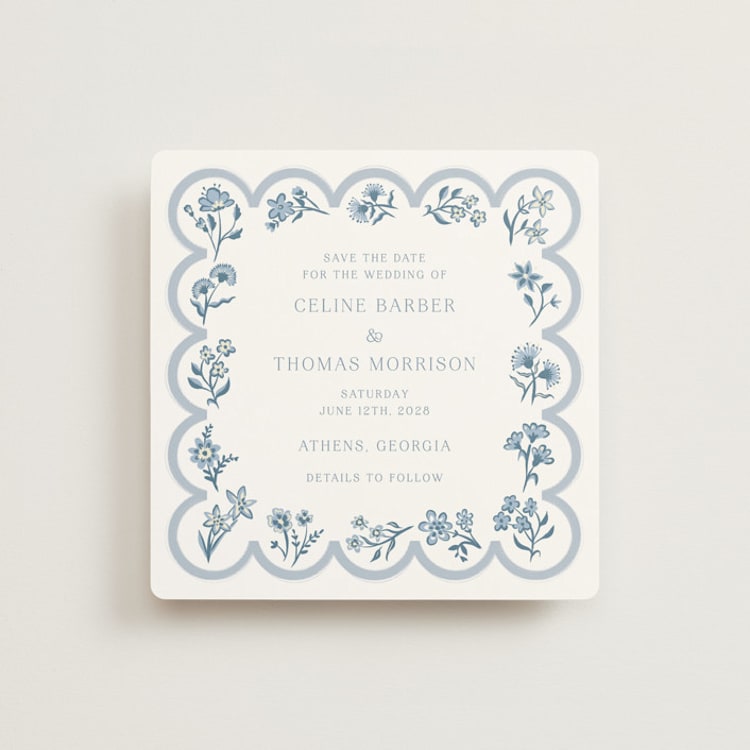 "Petite Jolie" - Save the Dates in Bluebell by Hannah Bowman - Front