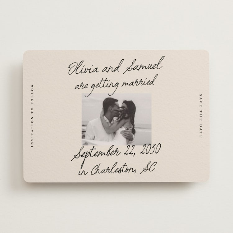 "Written in Love" - Save the Dates in Linen by Kercia Jane - Front