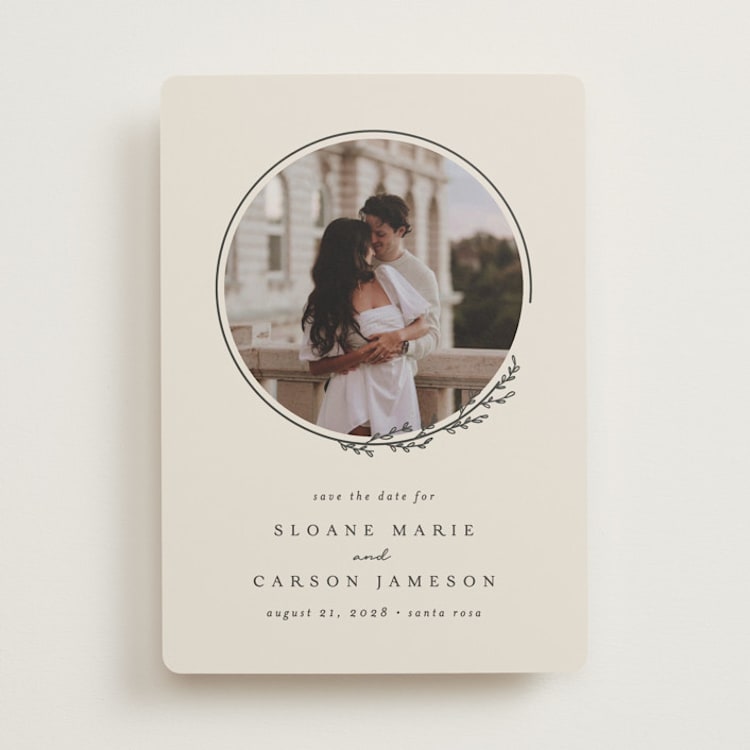 "Branched" - Save the Dates in Almond by Brianne Larsen - Front