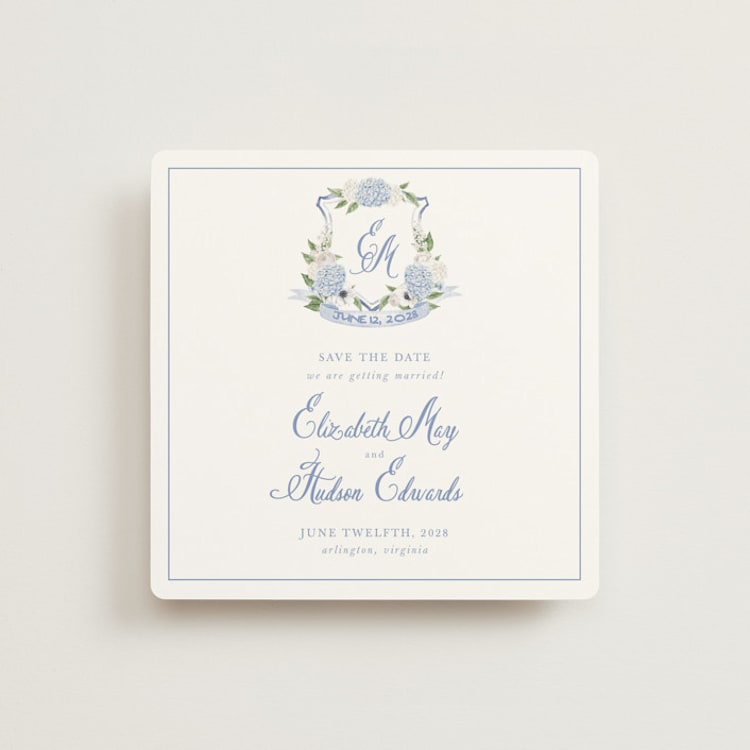 "Sweethearts" - Save the Dates in Periwinkle by Design Lotus - Front