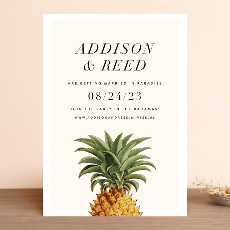 "Party in Paradise" - Save the Dates in Pineapple by Erin Hodges - Front