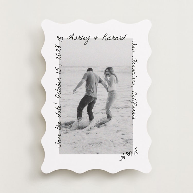 "Showered" - Save the Dates in Graphite by Claudia Orengo - Front