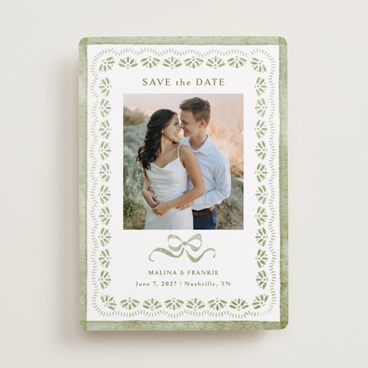 "Charming" - Save the Dates in Sage by Melanie Kosuge - Front
