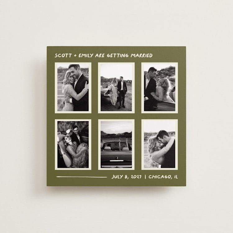 "Simple Gallery" - Save the Dates in Olive by Cleghorn Creative - Front
