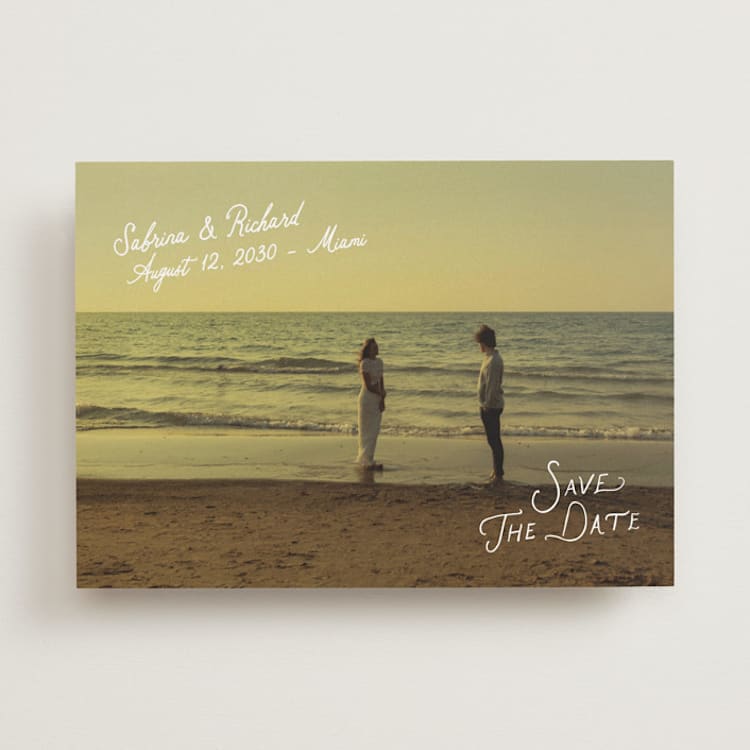 "Slanted" - Save the Dates in Moonstone by Creo Study - Front
