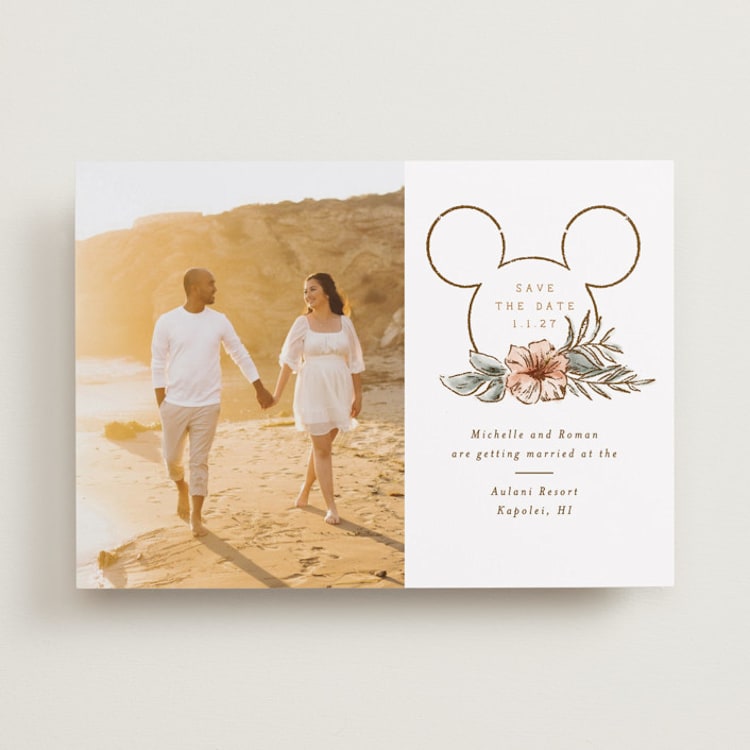 "Disney's Mickey Mouse Tropical Frame" - Save the Dates in Earth by Shiny Penny Studio - Front
