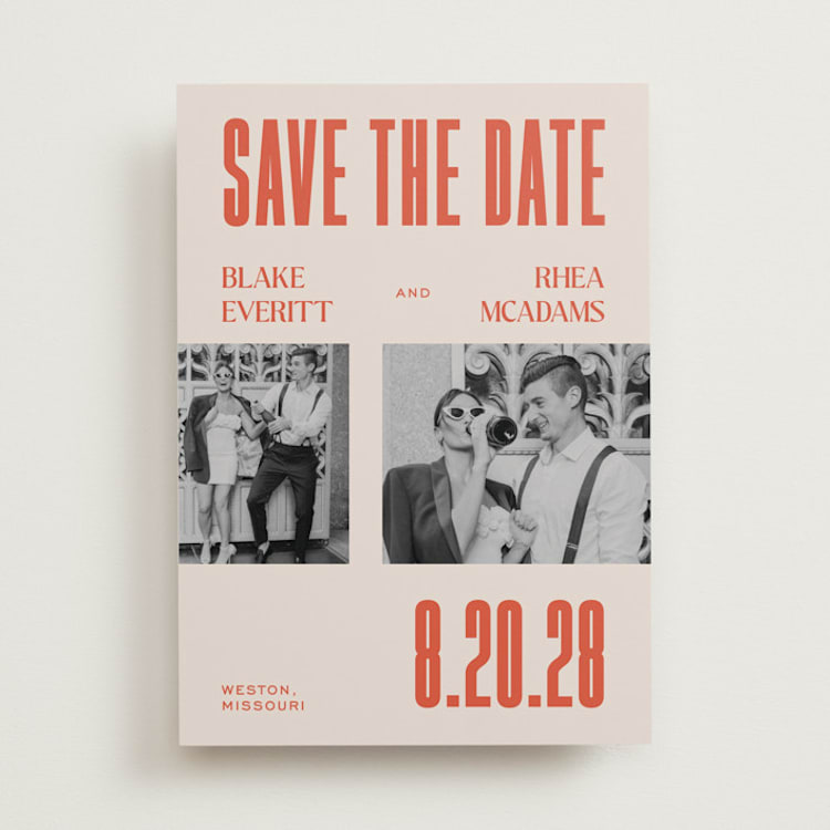 "Poster" - Save the Dates in Sunset by Rachel Cassel - Front