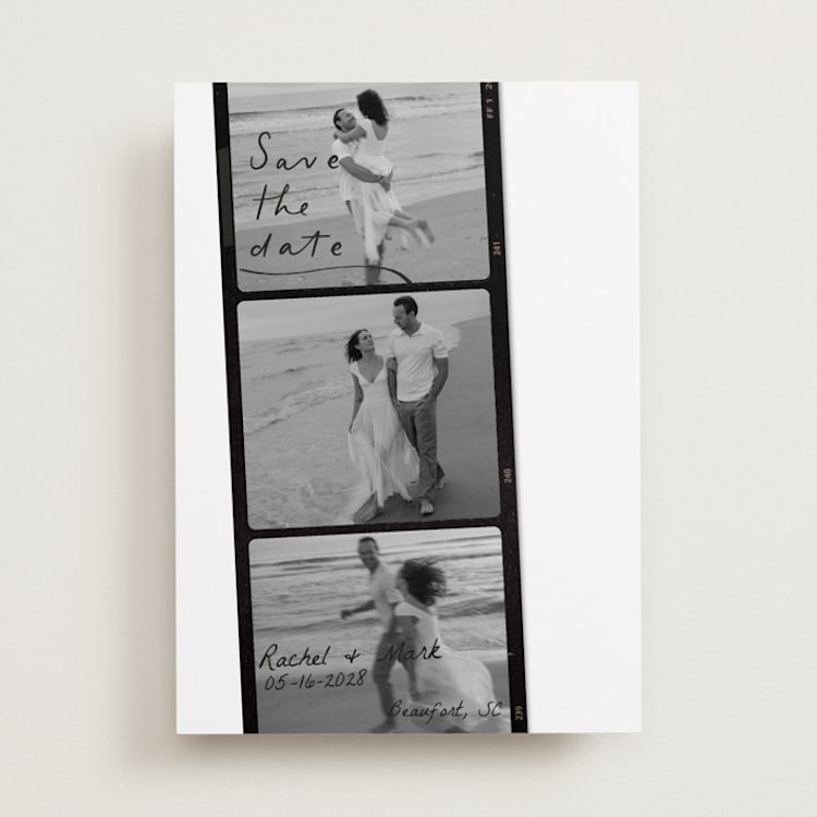 "Filmstrip" - Save the Dates in Onyx by Sarah Mraz - Front