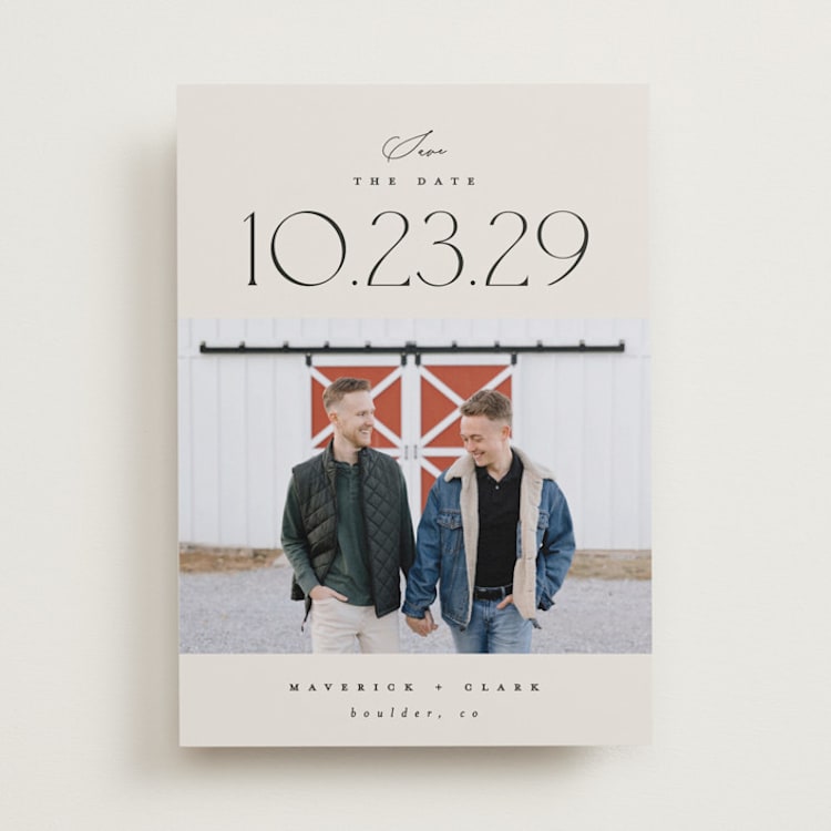 "romancing the date" - Save the Dates in Ivory by Carolyn Nicks - Front