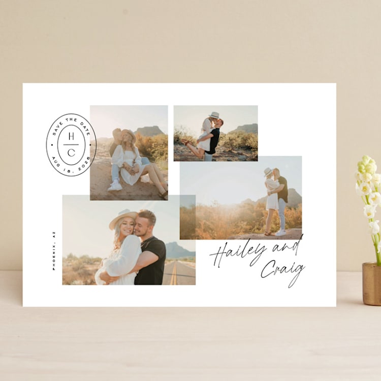 "Monogram Mix" - Save the Dates in Moonstone by Creo Study - Front