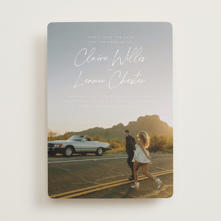 "Full Photo" - Save the Dates in Chiffon by Orasie - Front