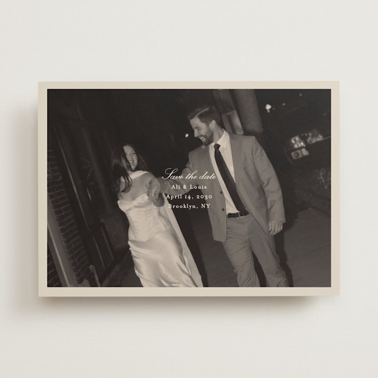 "louie" - Save the Dates in Cream by Ellen Schlegelmilch - Front