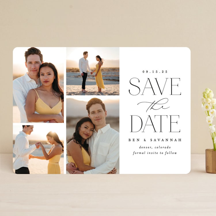 "Simple Romance" - Save the Dates in Pearl by Brooke Chandler - Front