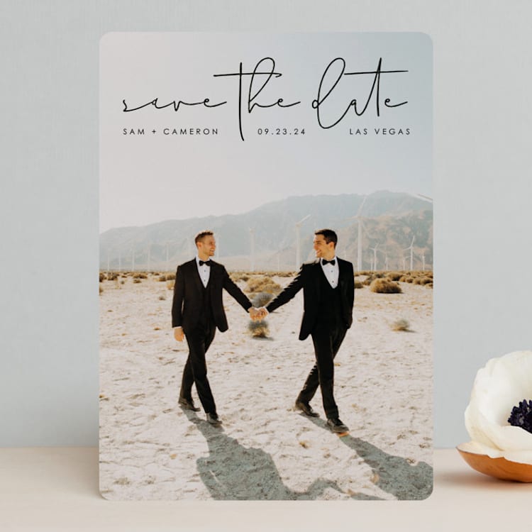 "Simple Modern" - Save the Dates in Onyx by Erin Deegan - Front