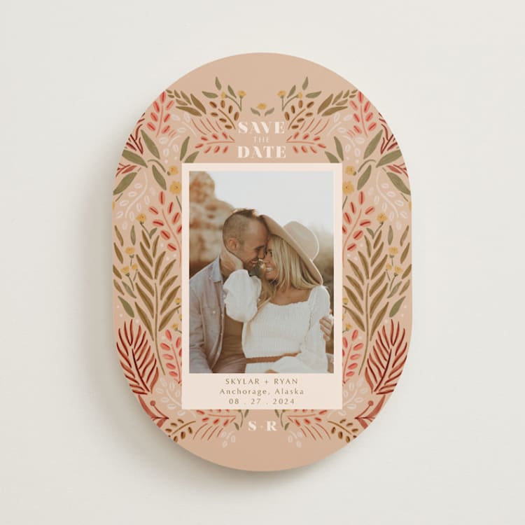 "Floral Folklore" - Save the Dates in Dawn by Lauren Jinhee - Front