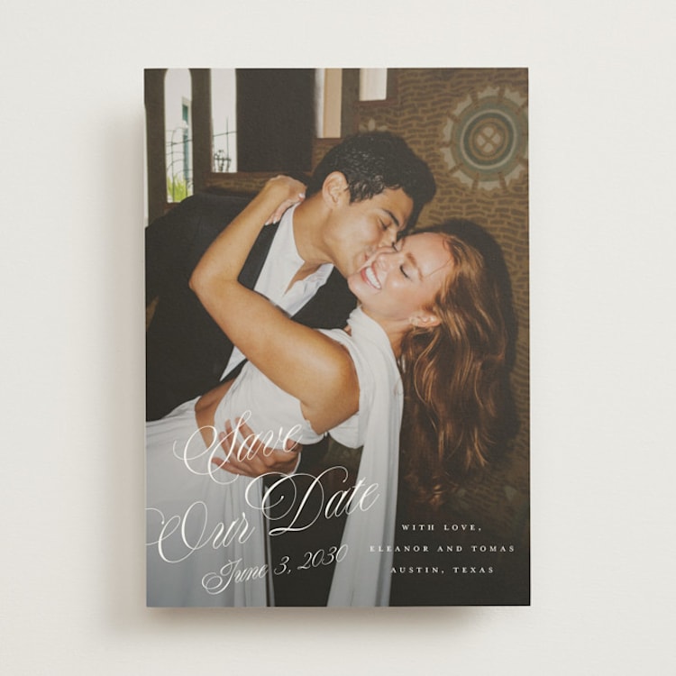 "Scripted Date" - Save the Dates in Pearl by Leah Bisch - Front