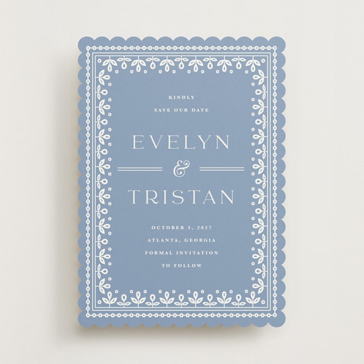 "Lace Trim" - Save the Dates in Nova by Kristen Smith - Front