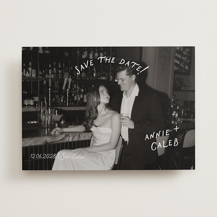 "Lovers" - Save the Dates in Ivory by Stephanie Heinrich Godbout - Front