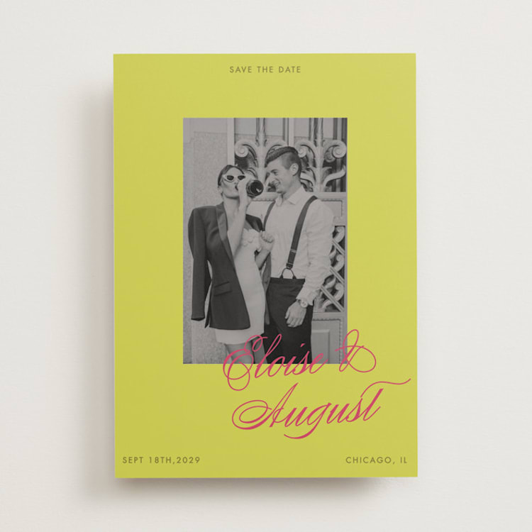 "Maximalist Poppies" - Save the Dates in Flamingo by Morgan Kendall - Front