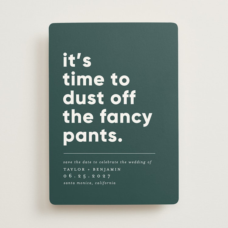 "fancy pants" - Save the Dates in Palm by Erica Krystek - Front