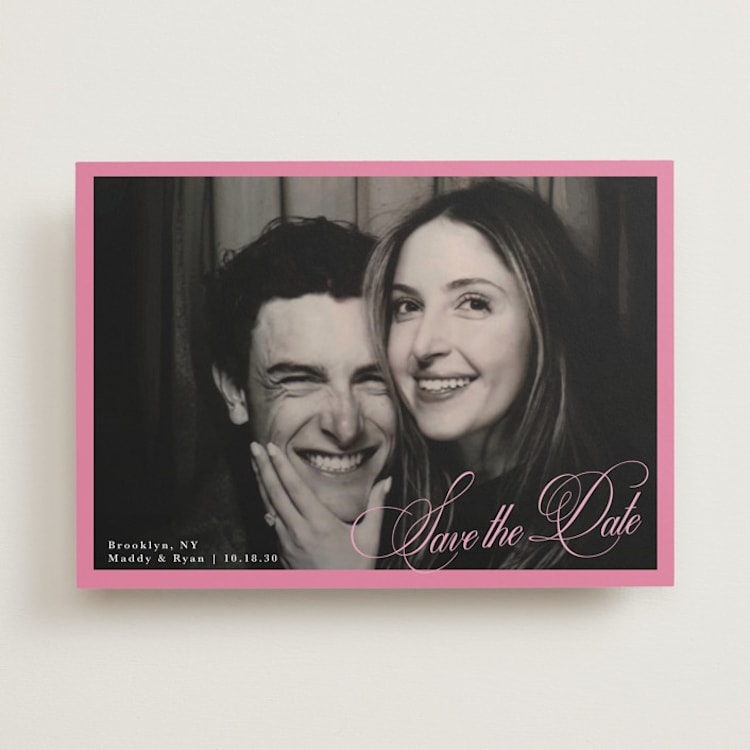 "Bubblegum" - Save the Dates in Peony by Morgan Kendall - Front
