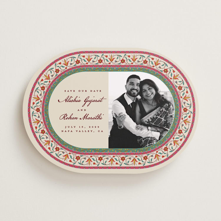 "Mughal Gardens" - Save the Dates in Ivory by Sherley Ferreira - Front