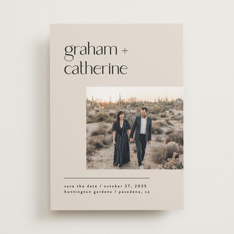"Modern lines" - Save the Dates in Natural by Leah Ragain - Front