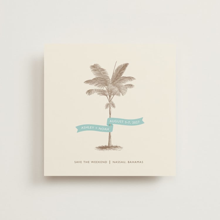 "Palm" - Save the Dates in Ocean by Lauren Chism - Front