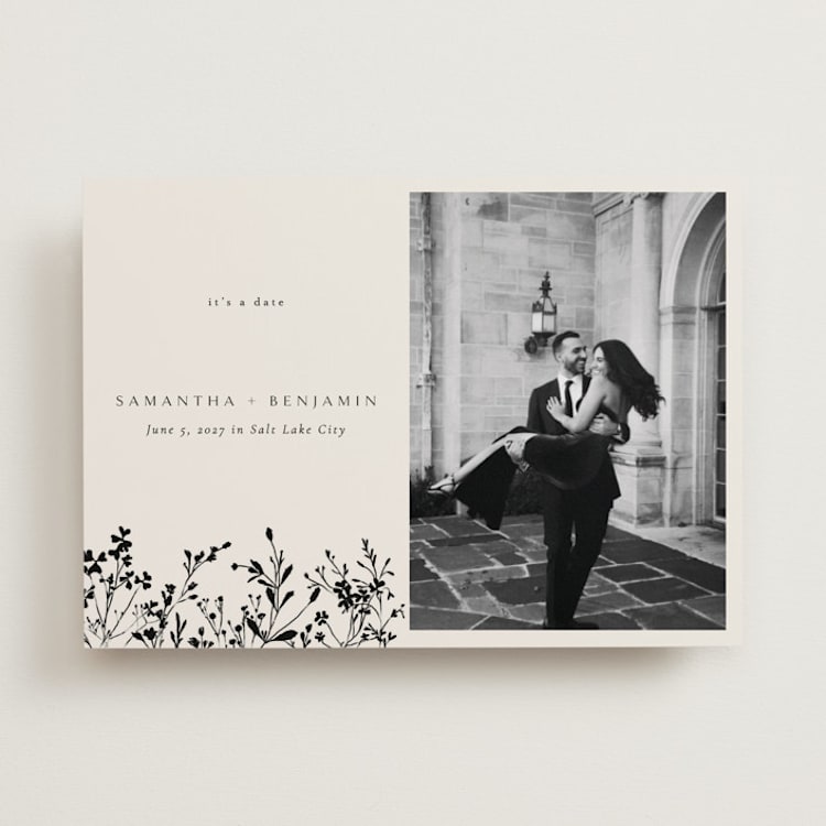 "botanical base" - Save the Dates in Almond by Stephanie Hawkes - Front