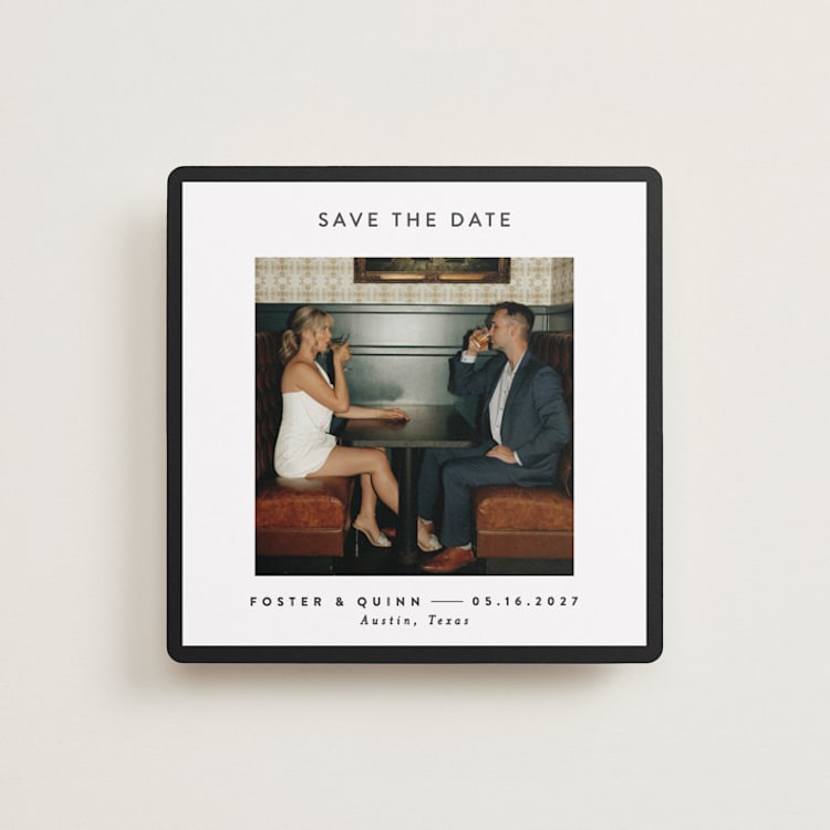 "square" - Save the Dates in Charcoal by JoAnn Jinks - Front