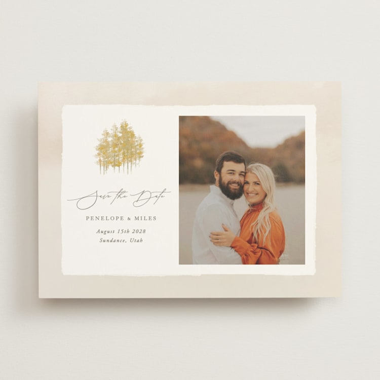 "Aspen" - Save the Dates in Natural by Robert and Stella - Front