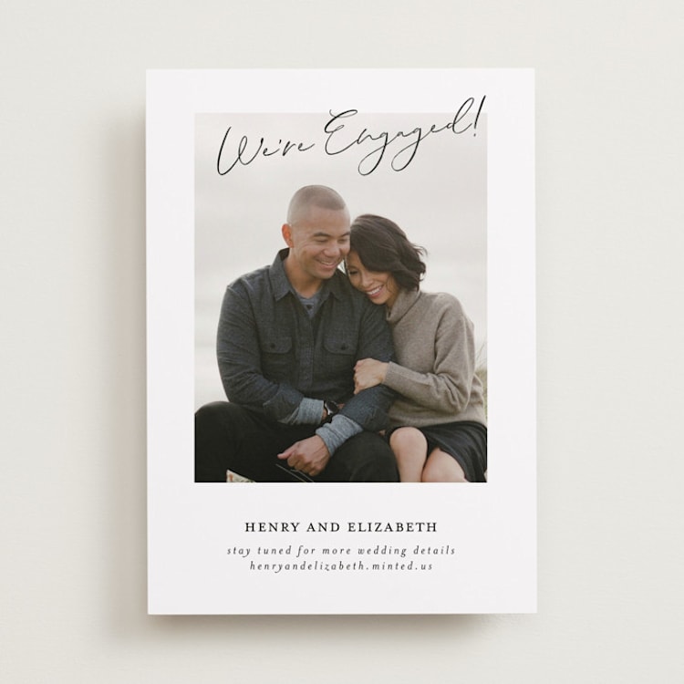 "We've Decided" - Save the Dates in Charcoal by Paper Raven Co. - Front