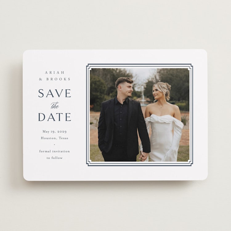 "Ariah" - Save the Dates in French Blue by Jennifer Postorino - Front