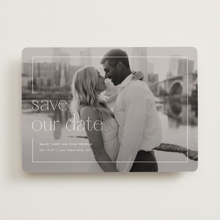 "In Frame" - Save the Dates in Lace by Sarah Cohn - Front