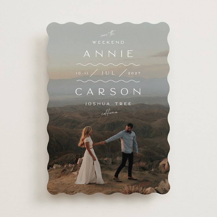 "Wiggly Weekend" - Save the Dates in Bone by Alaina Cherup - Front