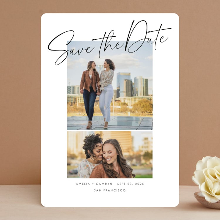 "Times Two" - Save the Dates in Cloud by Erin Deegan - Front