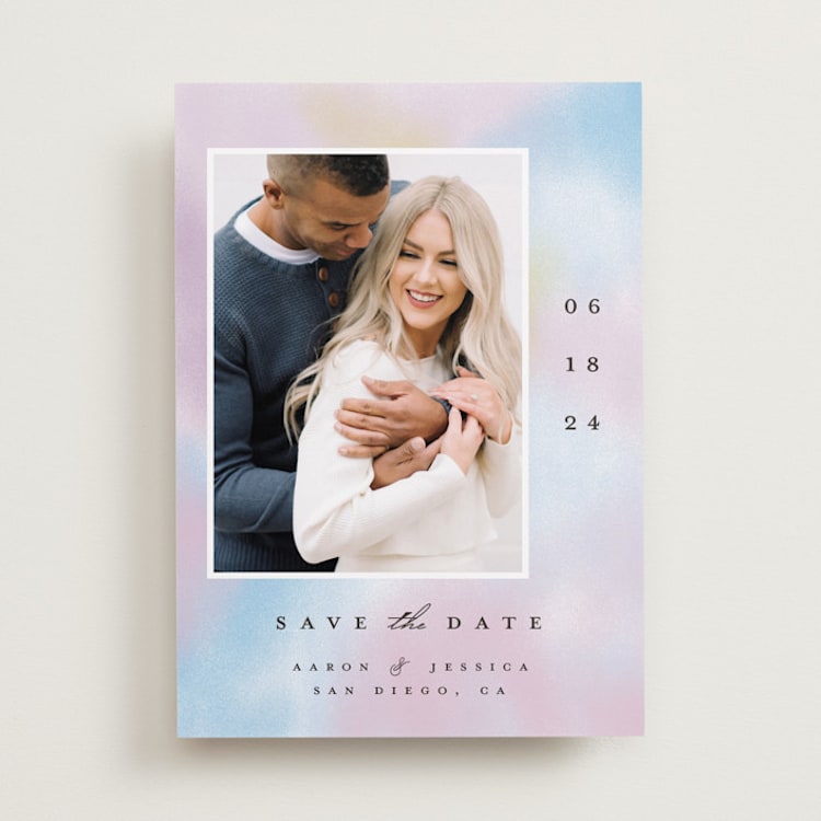 "Rainbow Haze" - Save the Dates in Lavender by Katie Zimpel - Front