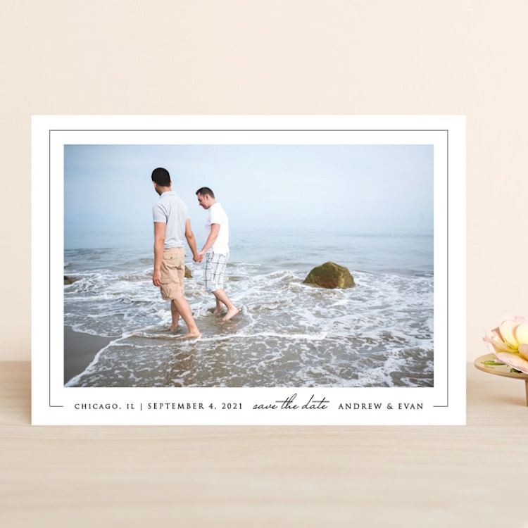 "Photo First" - Save the Dates in Pearl by Erin Deegan - Front