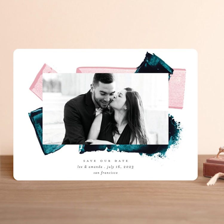 "Love Ink" - Save the Dates in Rose by Liz Conley - Front