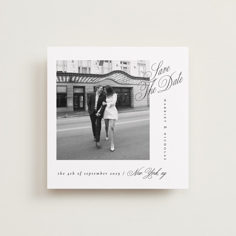 "Written with Love" - Save the Dates in Noir Slate by Ana de Sousa - Front