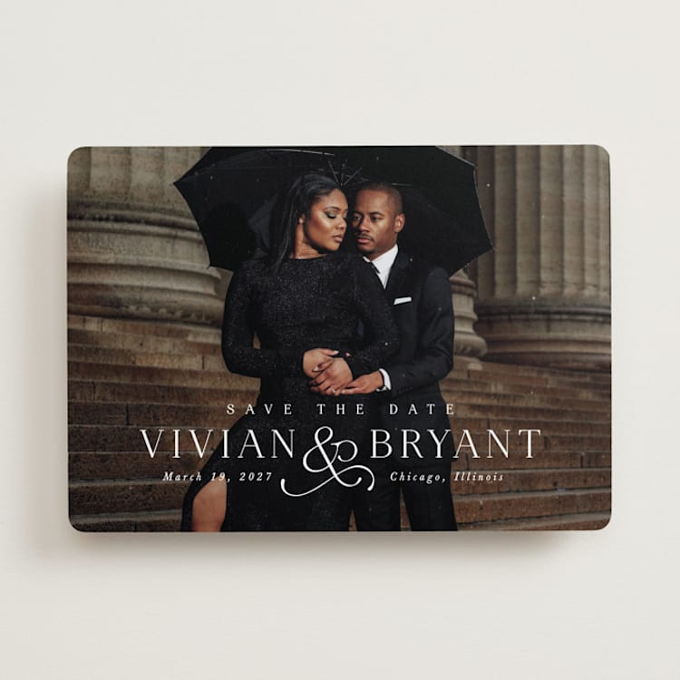 "And here we are" - Save the Dates in Marble by Lea Delaveris - Front