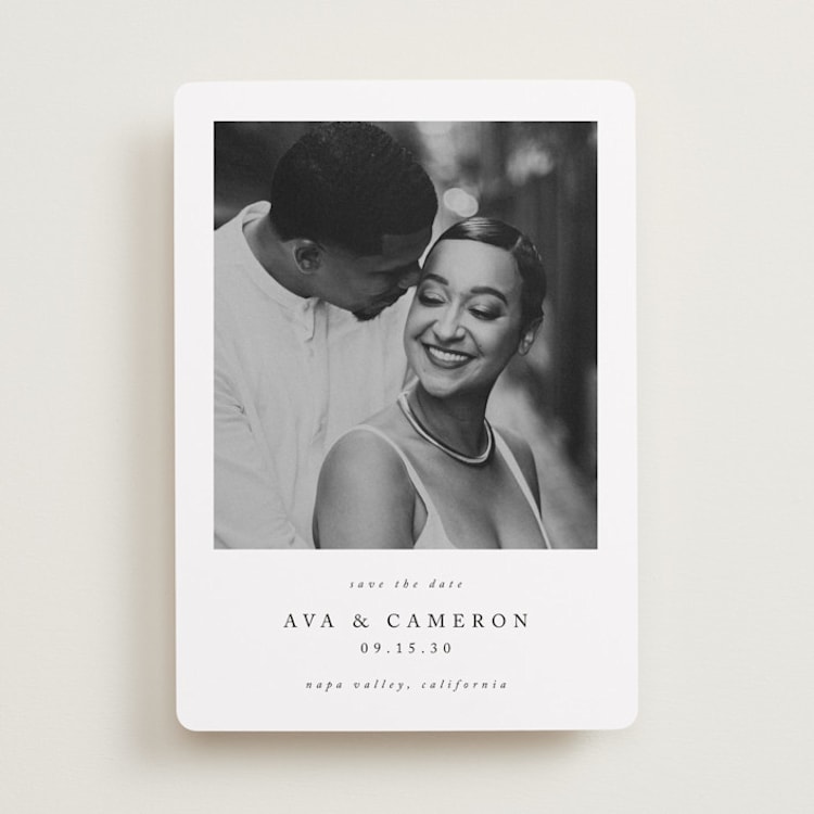 "Simple Elegance" - Save the Dates in Onyx by Jennifer Postorino - Front