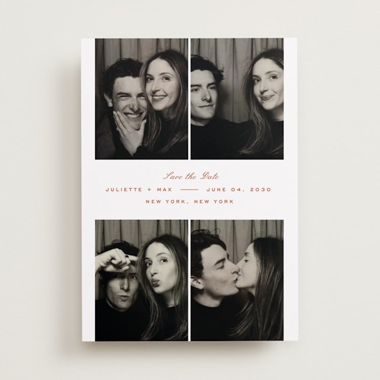 "Diner" - Save the Dates in Tomato by Paper Raven Co. - Front