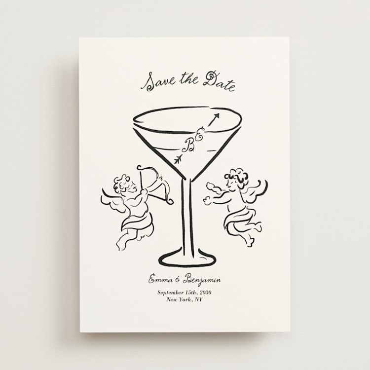 "Happiest Hour" - Save the Dates in Leather by Helena Vitto - Front