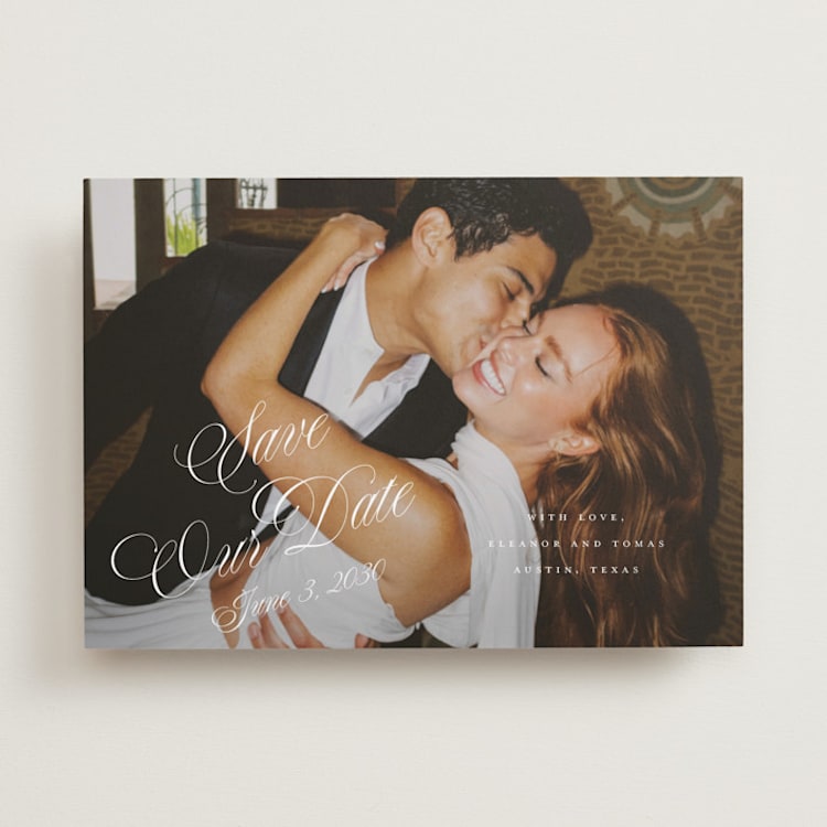 "Scripted Date" - Save the Dates in Pearl by Leah Bisch - Front