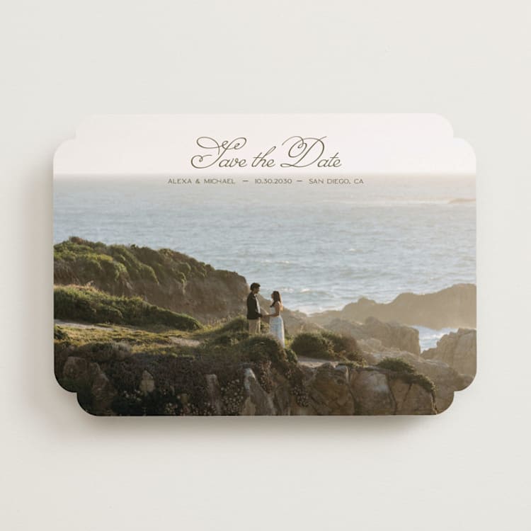 "Quiet Horizon" - Save the Dates in Moss by Casey Miller - Front