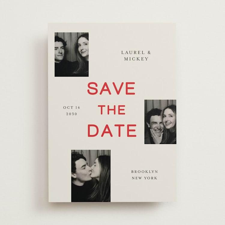 "Little Snapshots" - Save the Dates in Poppy by Studio Suku - Front